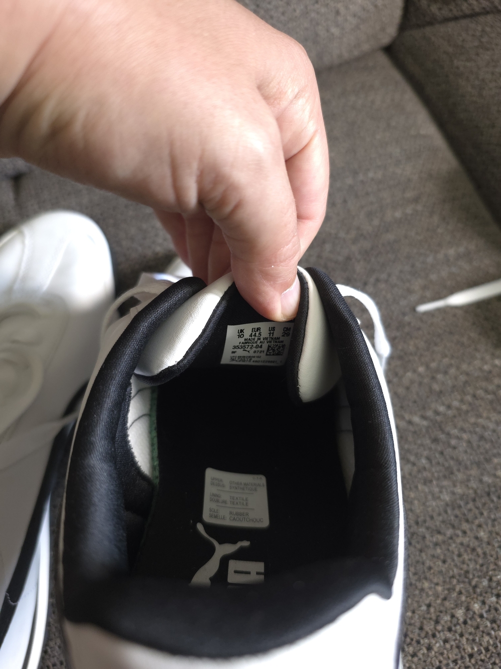 Mens Black And White Puma Roma Size 11 - Picture 5 of 5